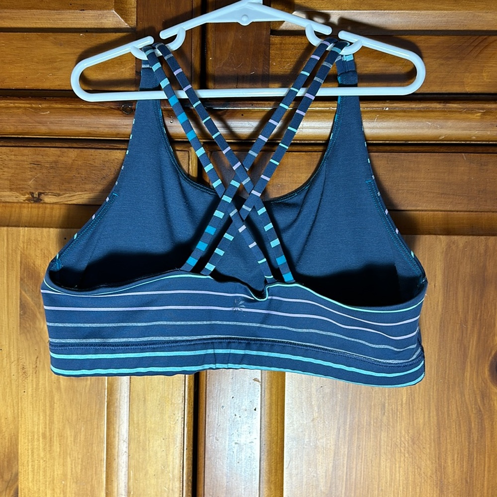 Athleta Girl Workout Athletic Girls Striped Sportsbra - Picture 2 of 2